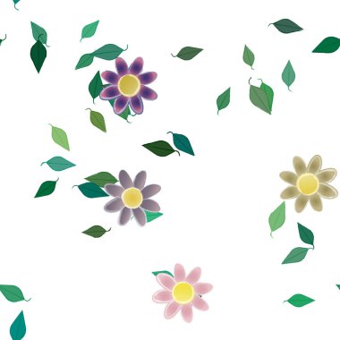 Yaprakları pürüzsüz arkaplan, vektör illüstrasyonu