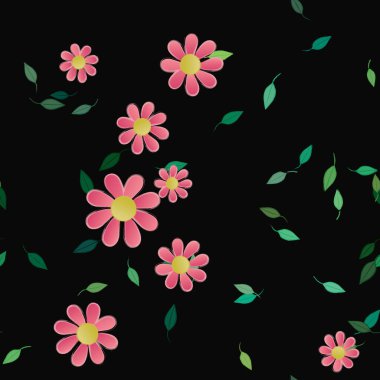 Yaprakları pürüzsüz arkaplan, vektör illüstrasyonu