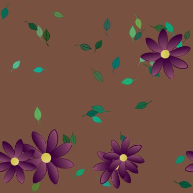 Yaprakları pürüzsüz arkaplan, vektör illüstrasyonu