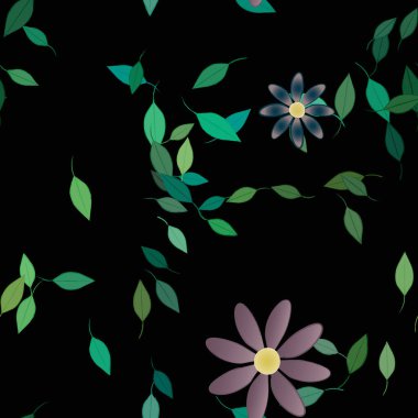 Yaprakları pürüzsüz arkaplan, vektör illüstrasyonu