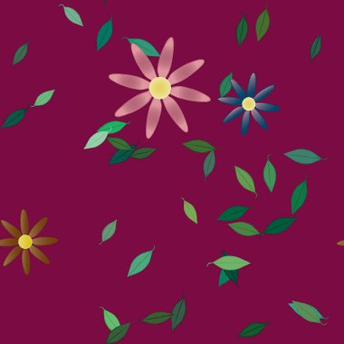 Yaprakları pürüzsüz arkaplan, vektör illüstrasyonu