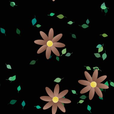 Yaprakları pürüzsüz arkaplan, vektör illüstrasyonu