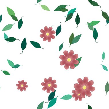 Yaprakları pürüzsüz arkaplan, vektör illüstrasyonu