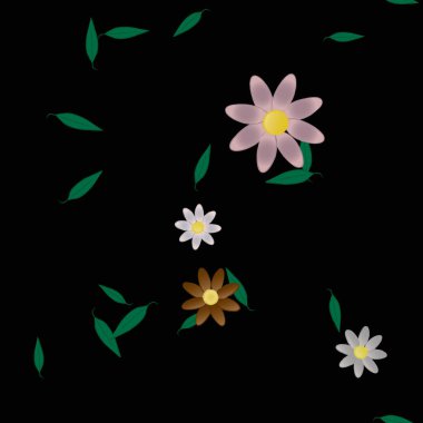 Yaprakları pürüzsüz arkaplan, vektör illüstrasyonu