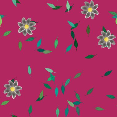 Yaprakları pürüzsüz arkaplan, vektör illüstrasyonu