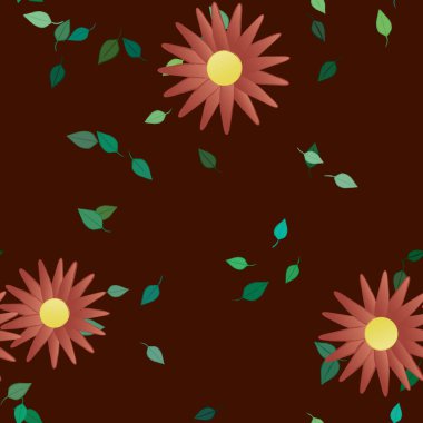 Yaprakları pürüzsüz arkaplan, vektör illüstrasyonu