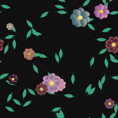 Yaprakları pürüzsüz arkaplan, vektör illüstrasyonu