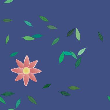 Yaprakları pürüzsüz arkaplan, vektör illüstrasyonu