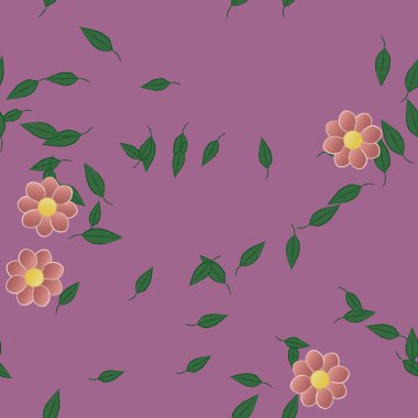 Yaprakları pürüzsüz arkaplan, vektör illüstrasyonu