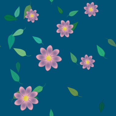 Yaprakları pürüzsüz arkaplan, vektör illüstrasyonu