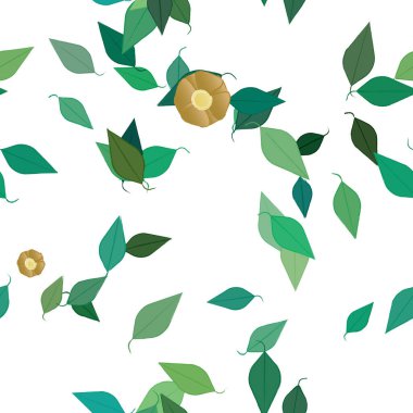 Yaprakları pürüzsüz arkaplan, vektör illüstrasyonu