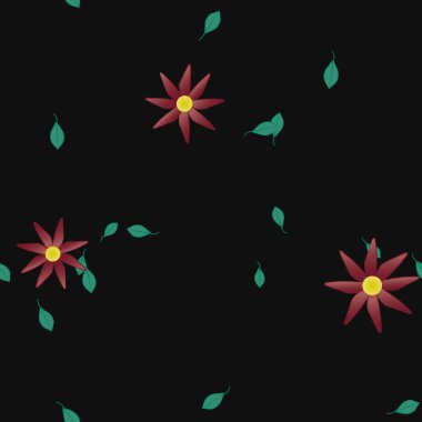 Yaprakları pürüzsüz arkaplan, vektör illüstrasyonu