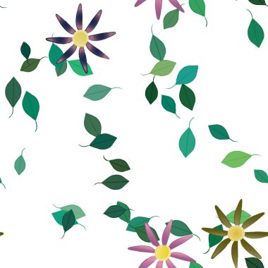 Yaprakları pürüzsüz arkaplan, vektör illüstrasyonu