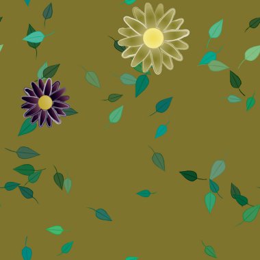 Yaprakları pürüzsüz arkaplan, vektör illüstrasyonu