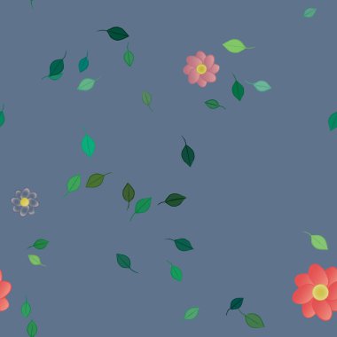 Yaprakları pürüzsüz arkaplan, vektör illüstrasyonu