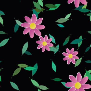 Yaprakları pürüzsüz arkaplan, vektör illüstrasyonu