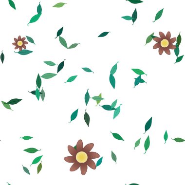 Yaprakları pürüzsüz arkaplan, vektör illüstrasyonu