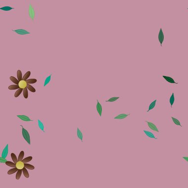 Yaprakları pürüzsüz arkaplan, vektör illüstrasyonu