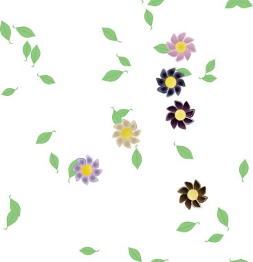 Yaprakları pürüzsüz arkaplan, vektör illüstrasyonu