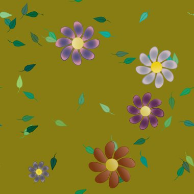 Yaprakları pürüzsüz arkaplan, vektör illüstrasyonu