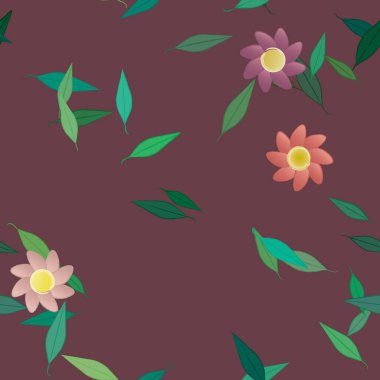 Yaprakları pürüzsüz arkaplan, vektör illüstrasyonu