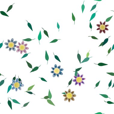 Yaprakları pürüzsüz arkaplan, vektör illüstrasyonu