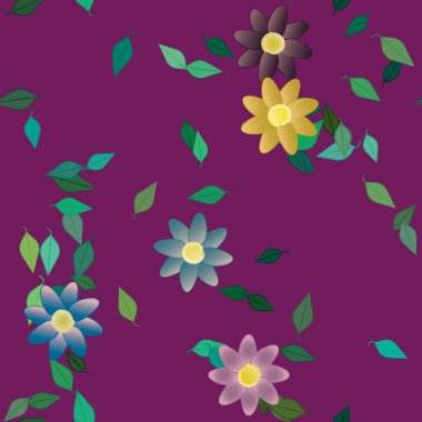 Yaprakları pürüzsüz arkaplan, vektör illüstrasyonu