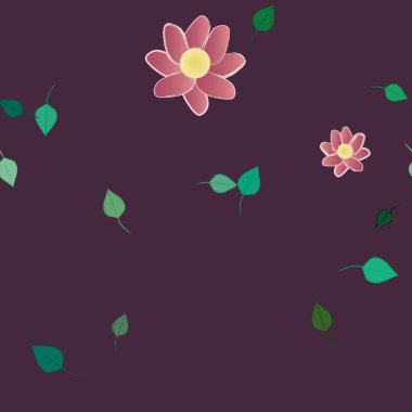 Yaprakları pürüzsüz arkaplan, vektör illüstrasyonu