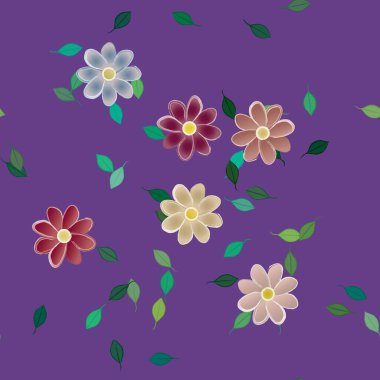 Yaprakları pürüzsüz arkaplan, vektör illüstrasyonu