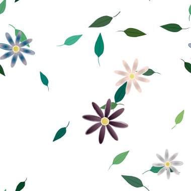 Yaprakları pürüzsüz arkaplan, vektör illüstrasyonu