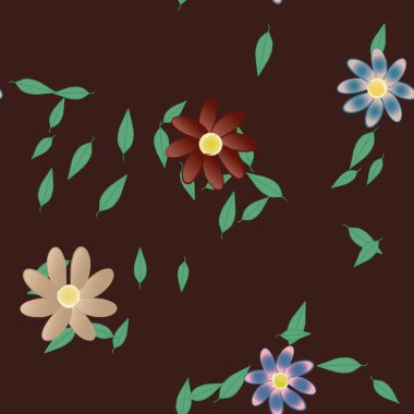 Yaprakları pürüzsüz arkaplan, vektör illüstrasyonu