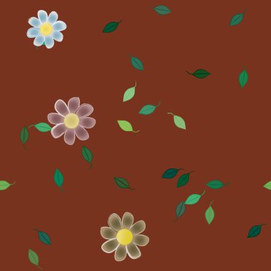 Yaprakları pürüzsüz arkaplan, vektör illüstrasyonu