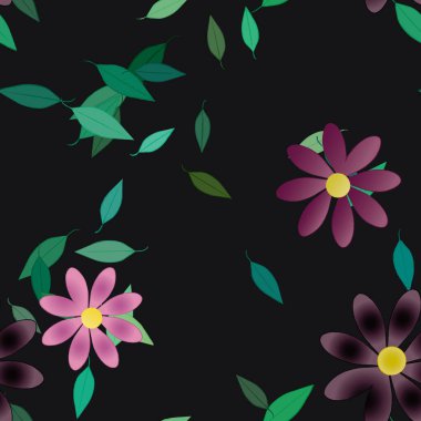 Yaprakları pürüzsüz arkaplan, vektör illüstrasyonu