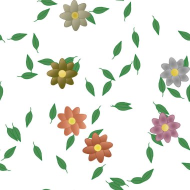 Yaprakları pürüzsüz arkaplan, vektör illüstrasyonu