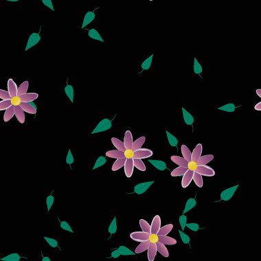 Yaprakları pürüzsüz arkaplan, vektör illüstrasyonu