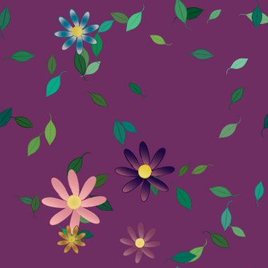 Yaprakları pürüzsüz arkaplan, vektör illüstrasyonu