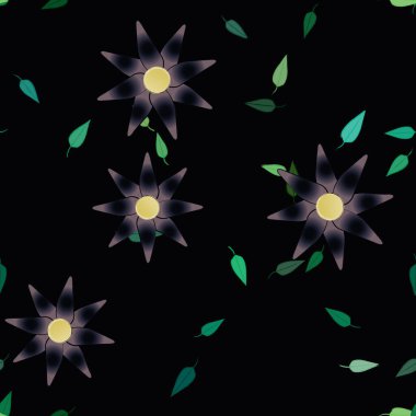 Yaprakları pürüzsüz arkaplan, vektör illüstrasyonu