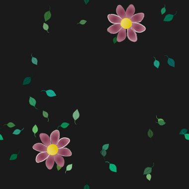 Yaprakları pürüzsüz arkaplan, vektör illüstrasyonu