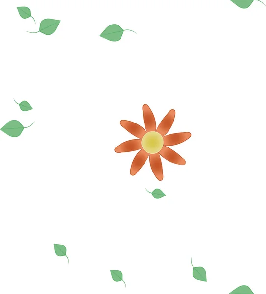 Flowers Leaves Seamless Background Vector Illustration — Stock Vector