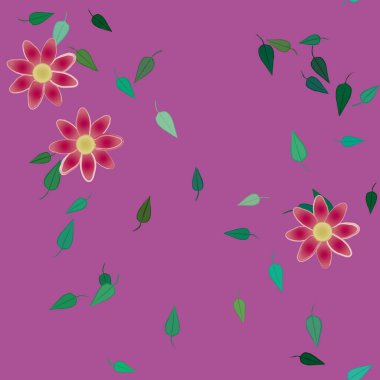 Yaprakları pürüzsüz arkaplan, vektör illüstrasyonu