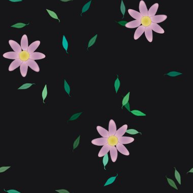 Yaprakları pürüzsüz arkaplan, vektör illüstrasyonu