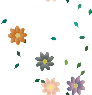 Yaprakları pürüzsüz arkaplan, vektör illüstrasyonu