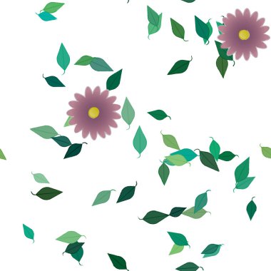 Yaprakları pürüzsüz arkaplan, vektör illüstrasyonu