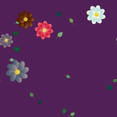 Yaprakları pürüzsüz arkaplan, vektör illüstrasyonu