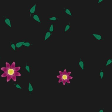 Yaprakları pürüzsüz arkaplan, vektör illüstrasyonu