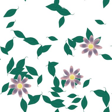 Yaprakları pürüzsüz arkaplan, vektör illüstrasyonu