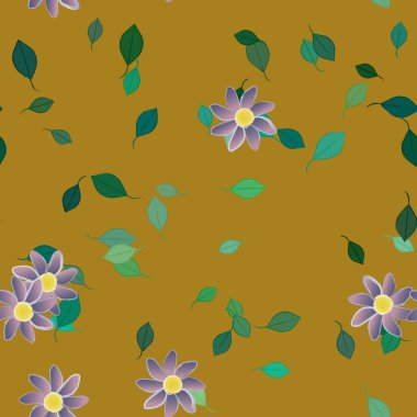 Yaprakları pürüzsüz arkaplan, vektör illüstrasyonu