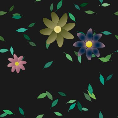 Yaprakları pürüzsüz arkaplan, vektör illüstrasyonu