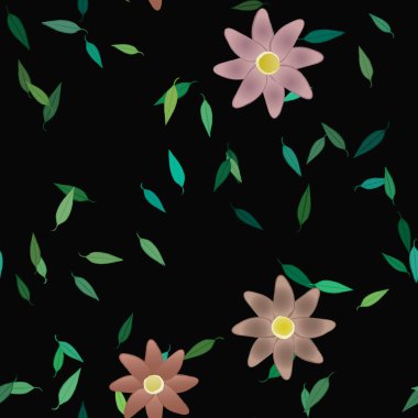 Yaprakları pürüzsüz arkaplan, vektör illüstrasyonu