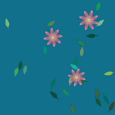 Yaprakları pürüzsüz arkaplan, vektör illüstrasyonu